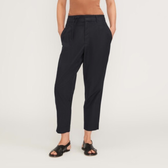 Everlane The Poplin Pleated Taper Pant in Black Size 6 - Picture 3 of 9